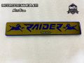 Raider Motorcycle New Design Name Plate Metal Gold.