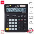 Deli M01020 Desktop Calculator - Big Display - Black - 12 Digit.