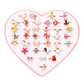 10pcs/lot Children's Cartoon Rings Candy Flower Animal Bow Shape Ring Set Mix Finger Jewellery Rings Kid Girls Toys Random Color. 