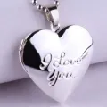 Photo Necklace Smooth Romantic Love Memorial Locket Necklace for Anniversary. 