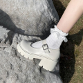 Women's Autumn Japanese Style Lolita Shoes Vintage Soft High Heel Platform Leather College Student Mary Jane Ladies White Black House Foocus. 