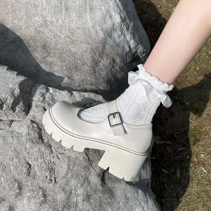 Women's%20Autumn%20Japanese%20Style%20Lolita%20Shoes%20Vintage%20Soft%20High%20Heel%20Platform%20Leather%20College%20Student%20Mary%20Jane%20Ladies%20White%20Black%20House%20Foocus%20-%20Image%202