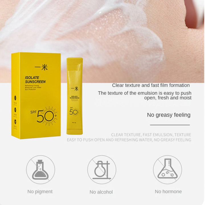 1/3/5/10pcs%20Breathable%20Sunscreen%20Spf50%20Skin%20Care%20Isolation%20Waterproof%20Facial%20Moisturizer%20Single%20Pack%20Facial%20Sun%20Protection%203g%20-%20Image%205