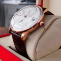 Reef Tiger/RT Men Luxury Watch Rose Gold Mechanical Watch Brown Leather Strap Analog Watches Relogio Masculino RGA82B0.