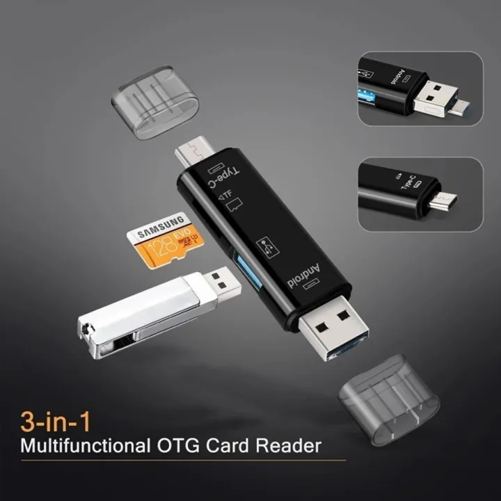 5 in 1 Multifunction Converter OTG Usb 2.0 Type C/Usb /Micro Usb/Tf/SD Memory Card Reader OTG Card Reader Adapter Mobile Phone