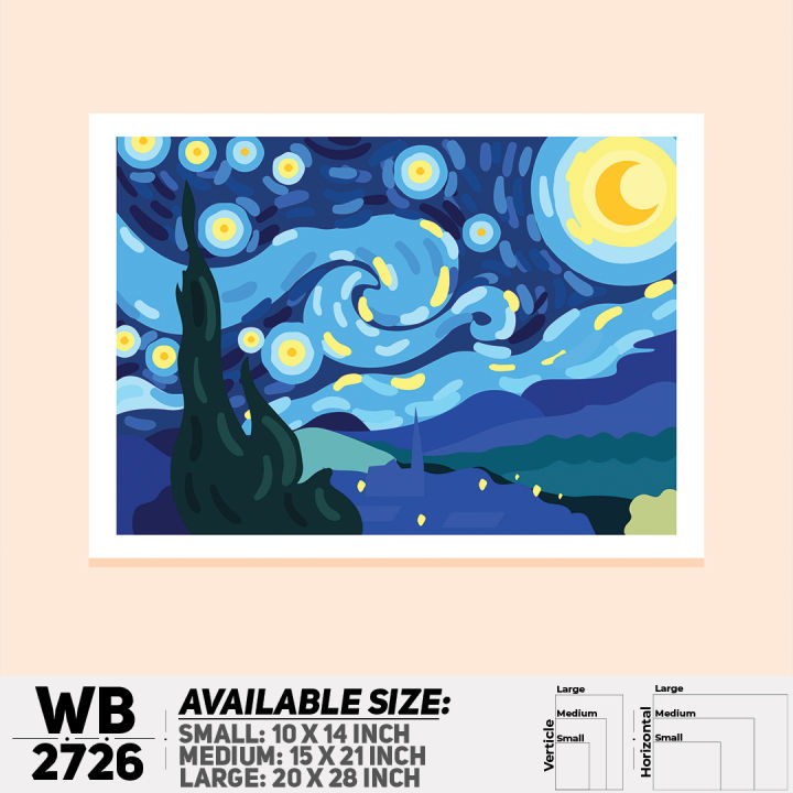 The Starry Night Digital Painting Digital Art Wall Canvas For Home Decoration Wall Canvas Painting Canvas Art - WB2726 - Zoom Decor