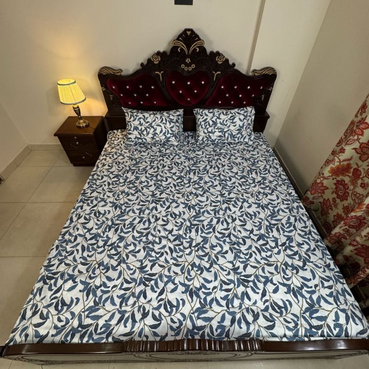 1 PCs King Size Bed Sheet with Two Pillow Cover Multicolour Bisanar Chadur