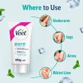 (Get 20% Extra) Veet Pure™ Hair Removal Cream 30g Dry to Normal  Skin for Body & Legs, Freshest Smell with Grape Seed Oil Leaves Skin Feeling Smooth, Moisturized & Visibly Glowing, Dermatologically Tested. 