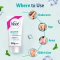 Veet 30gm Dry to Normal Skin Hair Removal Cream for Body & Legs, Freshest Smell with Grape Seed Oil Leaves Skin Feeling Smooth, Moisturized & Visibly Glowing, Dermatologically Tested.
