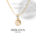 Mikana Valentines Love Stone 18k Gold Plated Projector Pendant Necklace Collection Accessories For Women fashion korean free shipping sale japanese lovestone gift box.