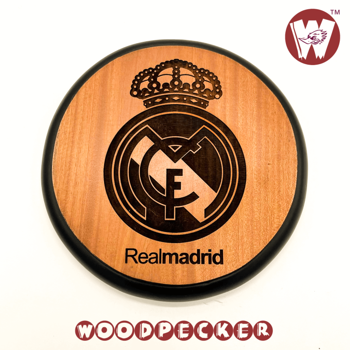 Premium Quality Real Madrid Logo Sports Wall Matt Black Border