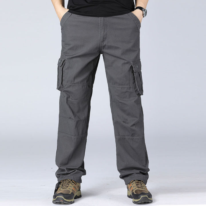Men's%20Cargo%20Pants%20Casual%20Multickets%20%20Tactical%20Pants%20Plus%20Size%2044%20Cotton%20Men%20Outwear%20%20Loose%20Straight%20Long%20Trousers%20-%20Image%204