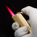 Flat Portable Ultra-Thin Metal Gas Lighter Inflatable Windproof Cigarette Lighter Red Flame Refillable Butane.