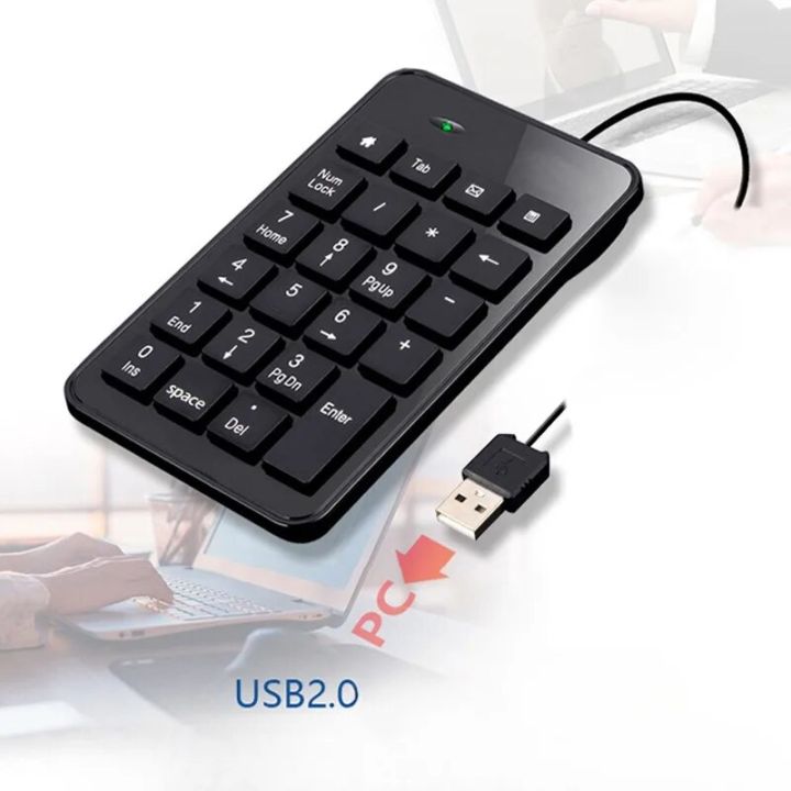 Mini Numeric Computer Keyboard Universal Numeric Keypad USB Wire Mini Number Keyboard Keycap for ...
