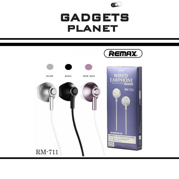 Remax RM-711 Earphone Wired Headset Noise Cancelling Fashion In-Ear ...