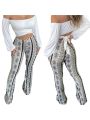 Frauen Boho Flare Pants Ethnic Tribal Print Bell Bottom Yoga Palazzo Hose.