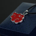 Japanese Anime Naruto Necklace Keychain Akatsuki Organization Cosplay Red Cloud Metal Unisex Pendant Necklace Keychain for Fans Gift. 