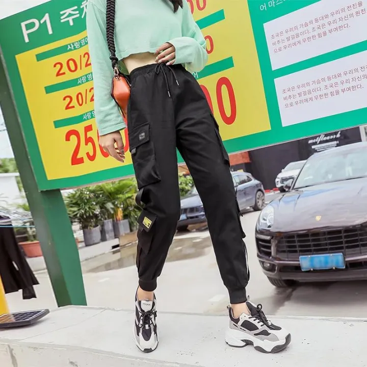 Women%20Fashion%20Streetwear%20Cargo%20Pants%20Black%20Ankle%20Length%20Elastic%20Waist%20Joggers%20Female%20Loose%20Trousers%20Casual%20Plus%20Size%20-%20Image%204