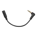 3.5mm 3 Pole TRS Female to 4 Pole TRRS Male 90 Degree Right Angled Microphone Adapter Cable Audio Stereo Mic Converter. 