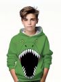 1.Black And White Cat 3D Print Boys Casual Pullover Hooded Long Sleeve Sweatshirt For Spring Fall, Kids Hoodie Tops Outdoor. 
