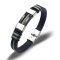 Stainless Steel Bracelet Men Wrist Band Black Link Punk Wristband Stylish Gift.