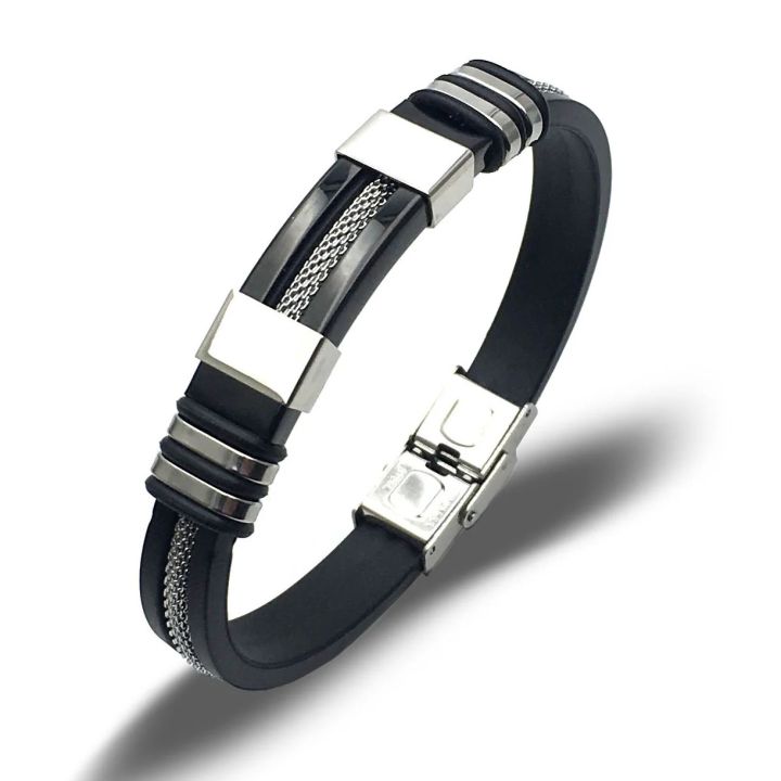 Stainless%20Steel%20Bracelet%20Men'S%20Wrist%20Band%20Black%20Link%20Punk%20Wrist%20Stylish%20Gifts%20-%20Elevate%20Style%20Stainless%20Steel%20Bracelet%20Designed%20For%20Men%20-%20Image%206