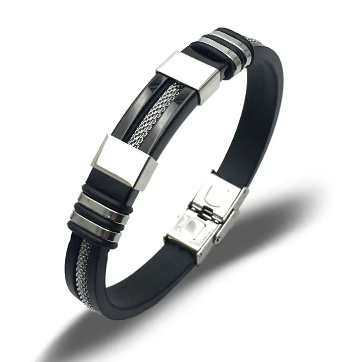 Stainless%20Steel%20Bracelet%20Men%20Wrist%20Band%20Black%20Link%20Punk%20Wristband%20Stylish%20Gift%20-%20Image%204