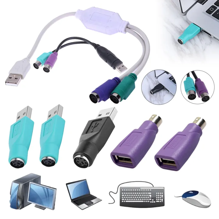 USB to PS2 Mouse Keyboard Converter U-port to Round Port PS/2 Male to USB Female Adapter Computer Connection Accessories
