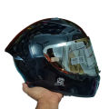 Bolt Bunny with Dual Certification Glossy Black FullFace Helmet. 