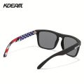 KDEAM Men's Classic Square Polarized Sunglasses, Outdoor Sports Fishing Driving, Electroplated Reflective Film, High-quality Metal Hinges, Metal 3D Logo, Ideal choice for Gifts. 