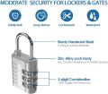 3-Digit Combination Lock Padlock Keyless, Resettable Luggage Locks for Backpack. 