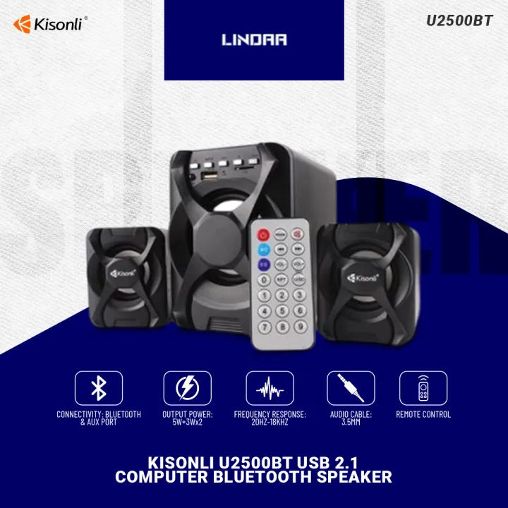Kisonli%20U2500Bt%20Usb%202.1%20Computer%20Bluetooth%20Speaker%20With%20Fm%20Tf%20Aux%20Remote%20Control%205Watt%20Speaker%20Linda%20-%20Image%202