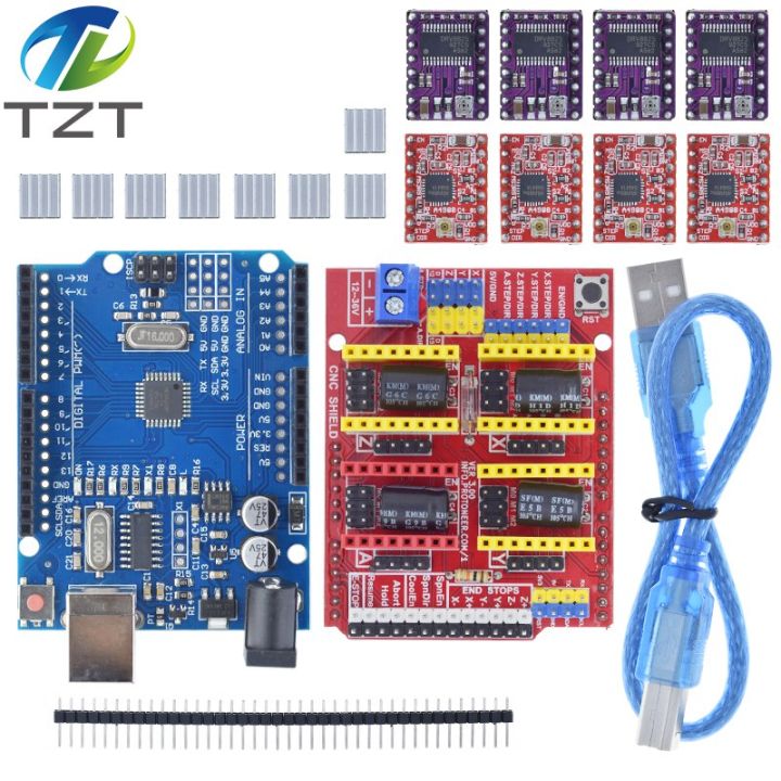 Tzt%20Cnc%20Shield%20V3%20Engraving%20Machine%203d%20Printe%204pcs%20Drv8825%20Or%20A4988%20Driver%20Expansion%20Board%20For%20Arduino%20Uno%20R3%20With%20Usb%20Cable%20-%20Image%206
