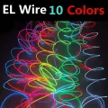 1/2/3/5/10M EL Wire DIY Flexible Neon Light Glow Rope Tape Cable LED String Light For Party Dance Car Decoration. 