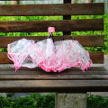 Thickening Transparent Three Fold Rain Umbrella Japanese Cherry Blossom Plastic PVC Clear Falbala Umbrellas Women parapluie. 