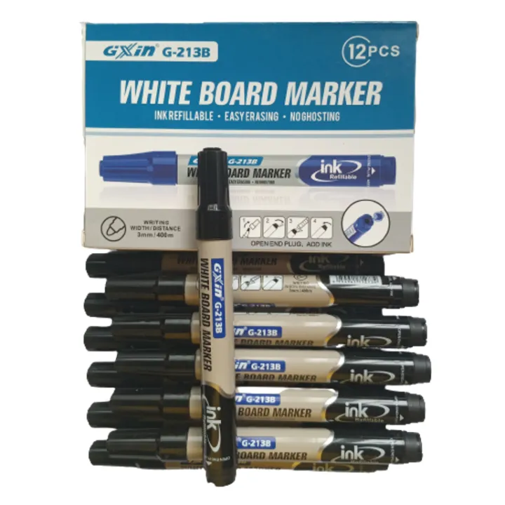 GXin%20G-213B%20Black%20Refillable%20Whiteboard%20Marker%20Pen%20-%2012%20Pieces%20-%20Image%202