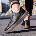 Men's Shoes Spring 2024 New Black Shoes Work Shoes Trendy Versatile Leather Shoes Men's Lightweight Athleisure Shoes.