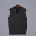 Men's Sweater Vest Winter Fashion V-Neck Short Slim Fit Sweater Solid Color Sleeveless Sweater Waistcoat Male's Clothes C73.