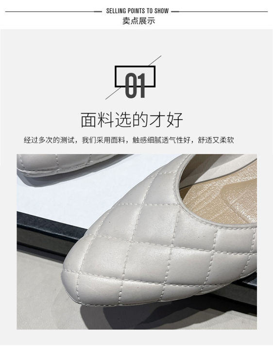 Heli%20Shark%20Women's%20Summer%20Pointed%20Toe%20Half%20Slippers%20New%20Fashion%20Solid%20Color%20Outerwear%20Casual%20Baotou%20Slip-On%20Flat%20Women's%20Shoes%20-%20Image%206