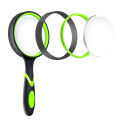 Handheld Portable Glass Lens Magnifier Rubber Handle Magnifying Glass. 