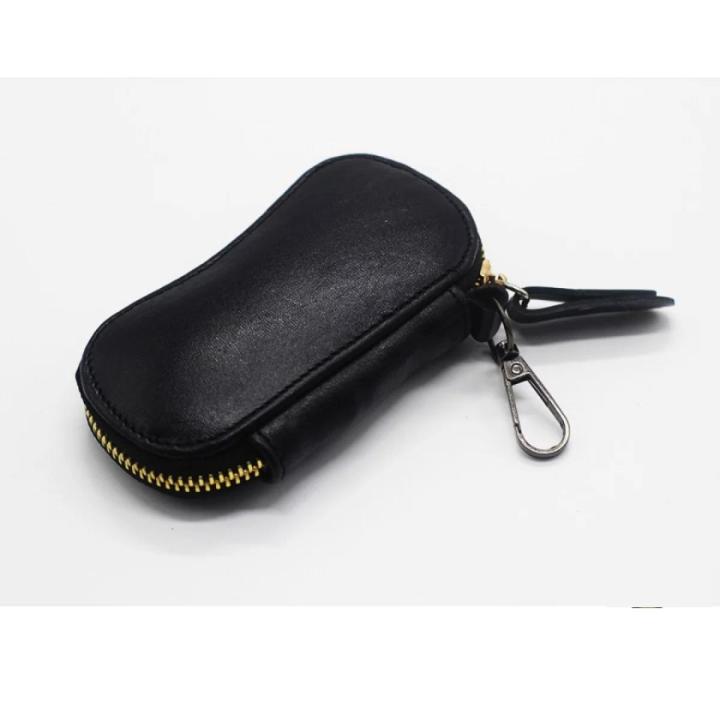 Leather key ring folder wallet or money bag type key holderbox-black - Contains enduring appeal and value - Creative and unique design elements