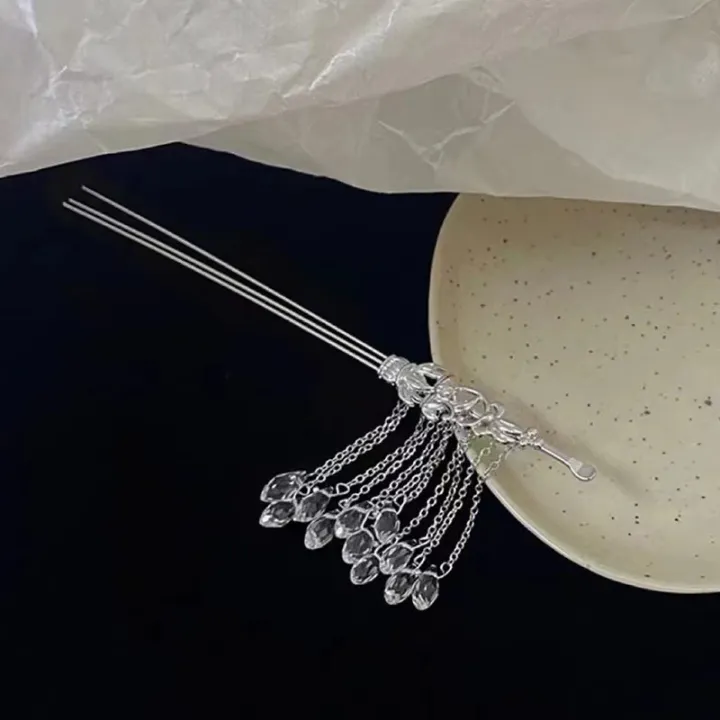 New%20Cool%20Silver%20Tassel%20Buyao%20Lotus%20Hairpin%20Cold%20Sense%20Female%20Ancient%20Style%20High%20Sense%20Han%20Chinese%20Clothing%20Hair%20Accessories%20Simple%20Summer%20Hairpin%20-%20Image%204