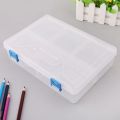 Double Layer Pencil Case Transparent Plastic Pen Storage Box Stationery School Office Supplies Kids Gift.