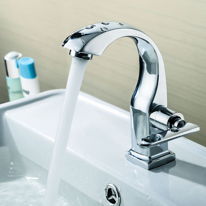 Popular deck mounted modern style simplecity design cold water wash basin faucet bathroom tap Basin Pillercock with single handle