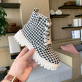 Women's Pocket Canvas Martin Boots2023Autumn Internet Hot Korean Style round Head Lace-up Platform All-Match British Style Booties. 
