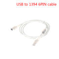 1 X Firewire IEEE 1394 6 Pin Male To USB 2.0 Male Adaptor Convertor Cable Cord. 