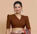 Ladies' Simple Yet Stylish Cotton Saree Blouse Design.