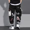 Men Pants Spring and Autumn Cargo Pants Man Fashion  Hop Casual Pants Loose Kan Drawstring Men Joggers Sweatpants. 