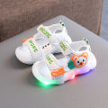 Summer new children's soft-soled toddler shoes 1-3 years old 2 boys light up sandals girls baby kick anti beach shoes.