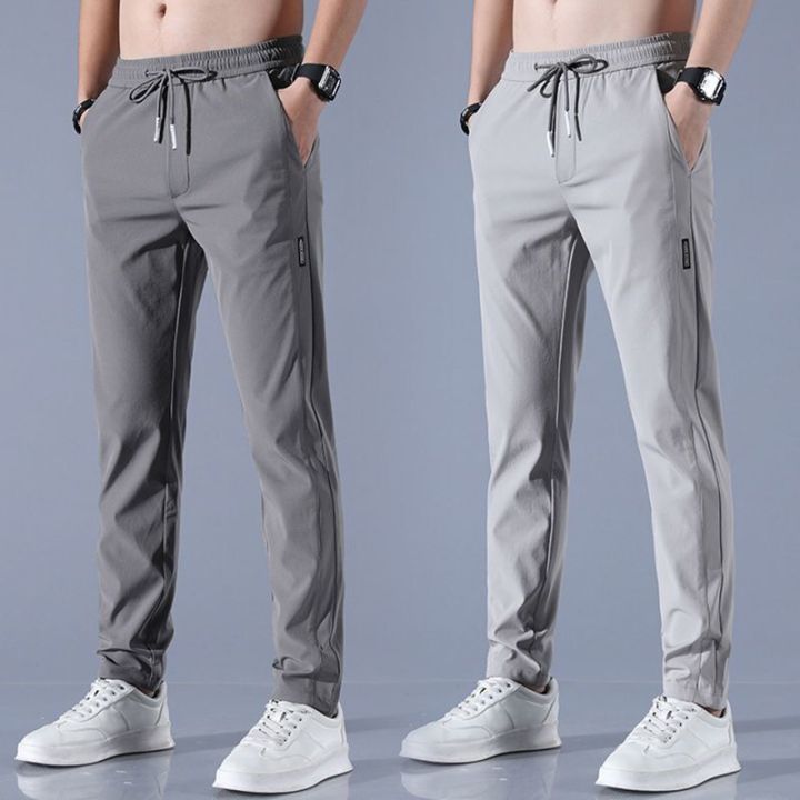 Men's%20Ice%20Silk%20Trousers%20Solid%20Color%20Mid%20Waist%20Loose%20Breathable%20Straight%20Casual%20Pants%20Thin%20Quick%20Dry%20Sports%20Pants%20-%20Image%203